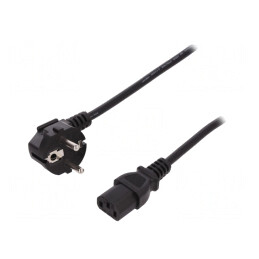 Cablu Alimentare Unghiular CEE 7/7 la IEC C13 75cm Negru | Electronic-mag.ro | Componente Electronice