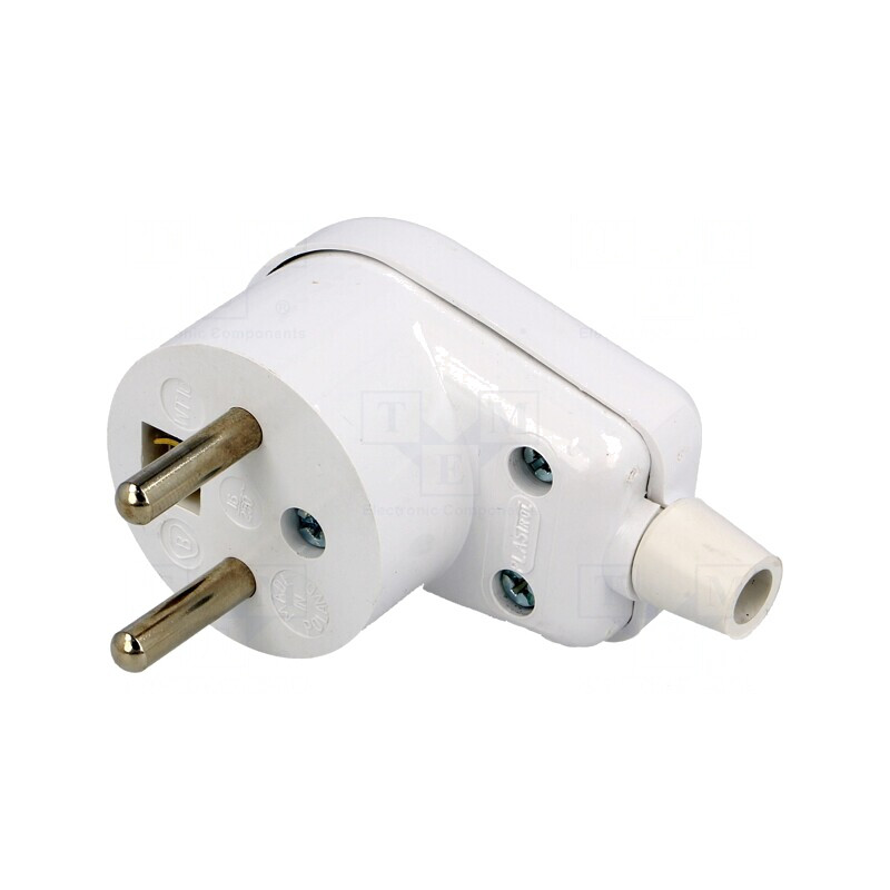Conector Alimentare AC Tată 230V 16A Alb 2P+PE | Electronic-mag.ro | Componente Electronice
