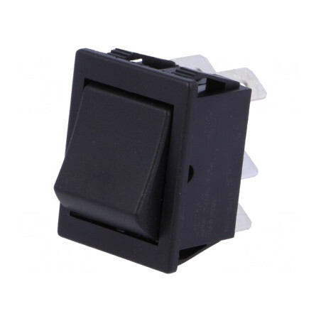 Comutator Rocker DPDT 2 Pozitii ON-(ON) 16A 250V Negru | Electronic-mag.ro | Componente Electronice