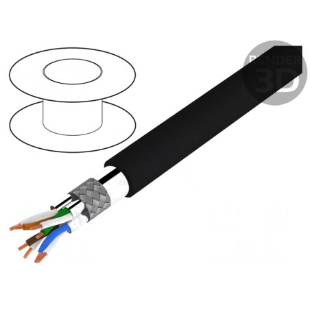 Cablu de Rețea ETHERLINE® LAN 1000 S/FTP 4x2x23AWG Cu PE | Electronic-mag.ro | Componente Electronice