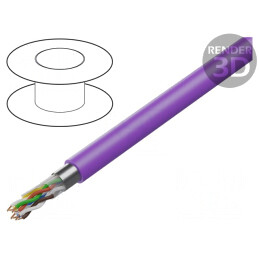 Cablu; 4x2x0,8mm; EiB/KNX,la exterior; sârmă; Cu; PVC; violet