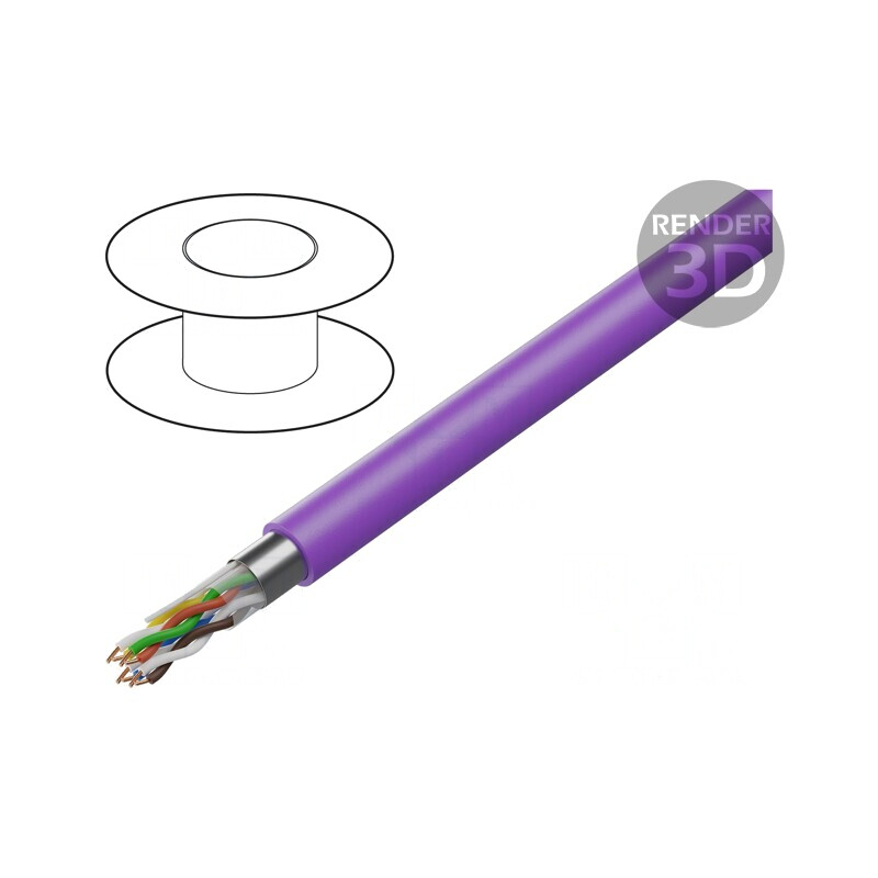 Cablu EiB/KNX Exterior 4x2x0,8mm Cu PVC Violet | Electronic-mag.ro | Componente Electronice