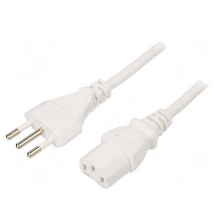 Cablu Alimentare Alb 1m 3x1mm2 IEC C13 10A | Electronic-mag.ro | Componente Electronice