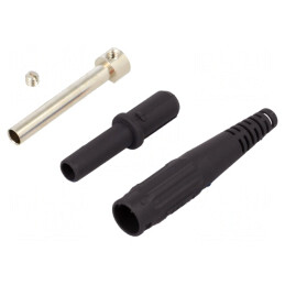 Soclu Banană 4mm 32A 1kV Negru cu Izolație 2,5mm2 | Electronic-mag.ro | Componente Electronice