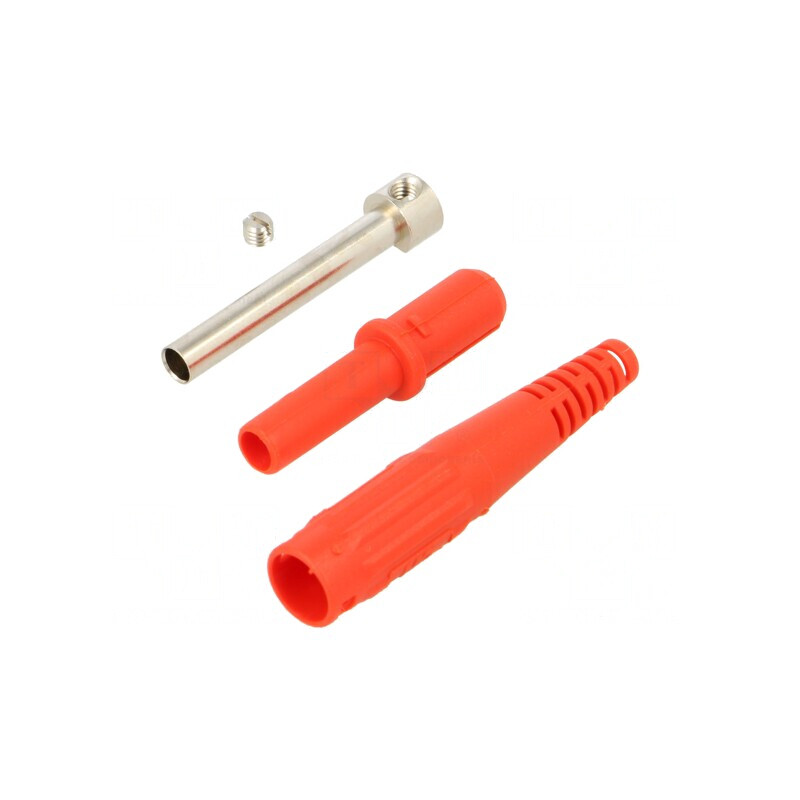 Soclu Banană 4mm 32A 1kV Roșu Cu Izolație 2.5mm² | Electronic-mag.ro | Componente Electronice