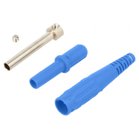 Soclu Banană 4mm 32A 1kV Albastru Cu Izolație | Electronic-mag.ro | Componente Electronice