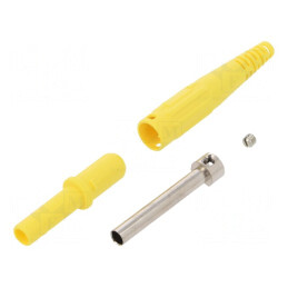 Soclu banană galben 4mm 32A 1kV cu izolație 2,5mm2 | Electronic-mag.ro | Componente Electronice
