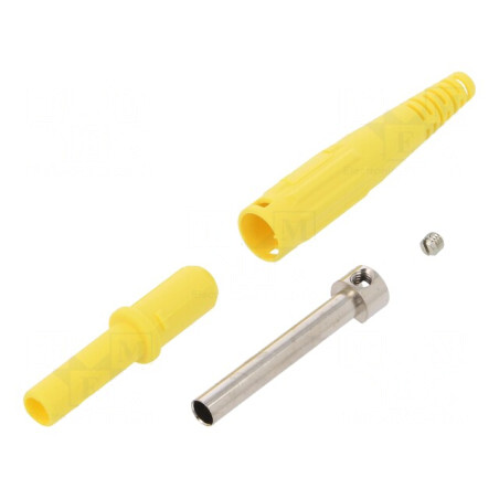 Soclu banană galben 4mm 32A 1kV cu izolație 2,5mm2 | Electronic-mag.ro | Componente Electronice
