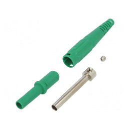 Soclu banană verde 4mm 32A 1kV cu izolație 2,5mm2 | Electronic-mag.ro | Componente Electronice