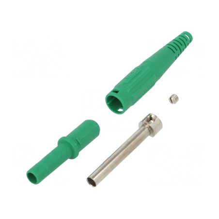 Soclu banană verde 4mm 32A 1kV cu izolație 2,5mm2 | Electronic-mag.ro | Componente Electronice
