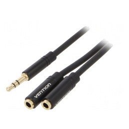 Cablu Audio Jack 3.5mm Aurit Dual Soclu la Mufă | Electronic-mag.ro | Componente Electronice