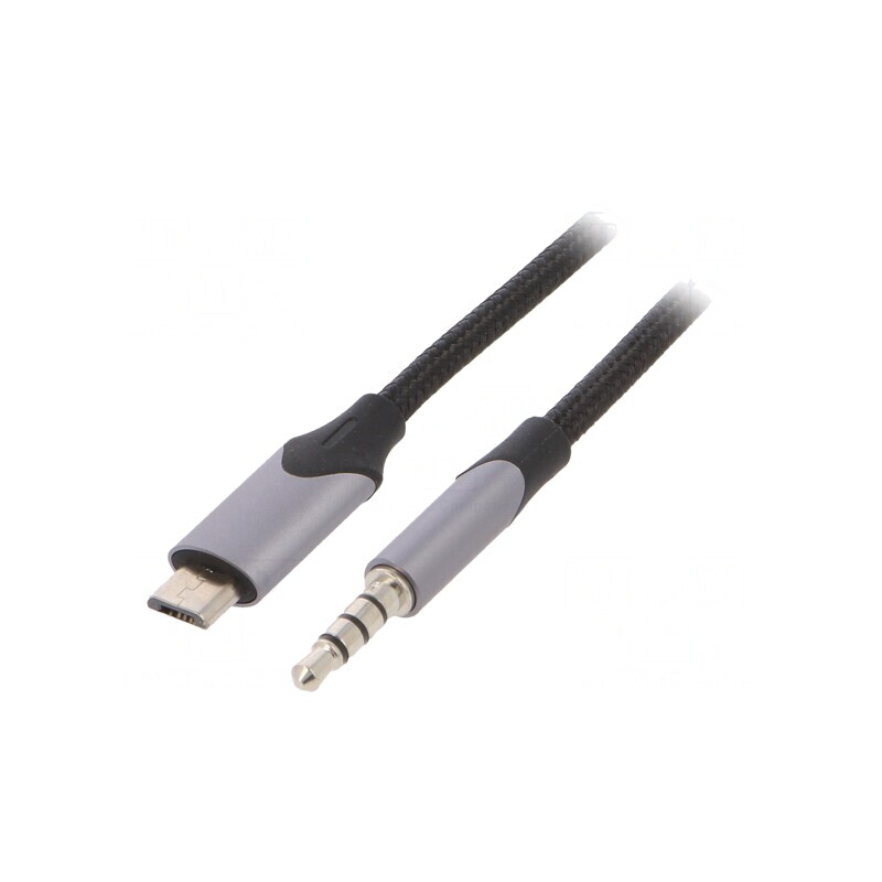 Cablu Audio Jack 3,5mm la USB Micro-B 1m Negru | Electronic-mag.ro | Componente Electronice