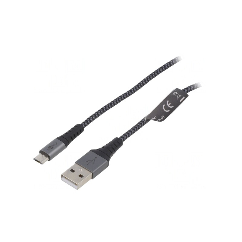 Cablu USB 2.0 A la Micro B 1m 480Mbps Textil | Electronic-mag.ro | Componente Electronice Cablu USB 2.0 A la Micro B 1m 480Mbps Textil | Electronic-mag.ro | Componente Electronice