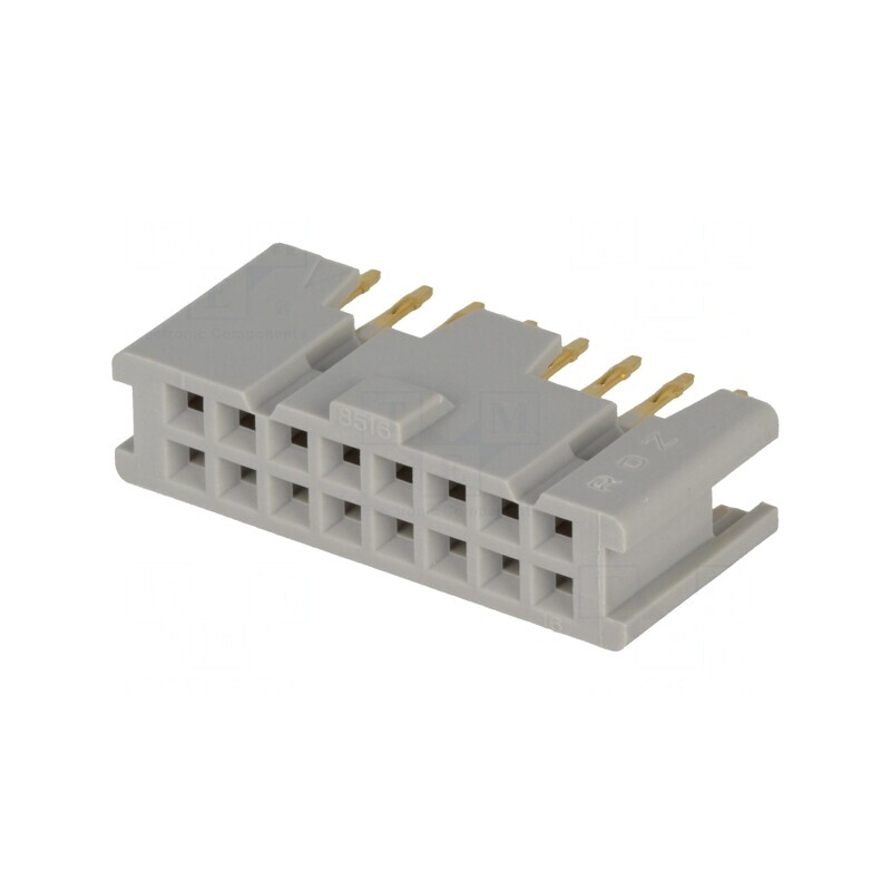 Soclu IDC Mamă 16 Pin THT Aurit 2.54mm | Electronic-mag.ro | Componente Electronice