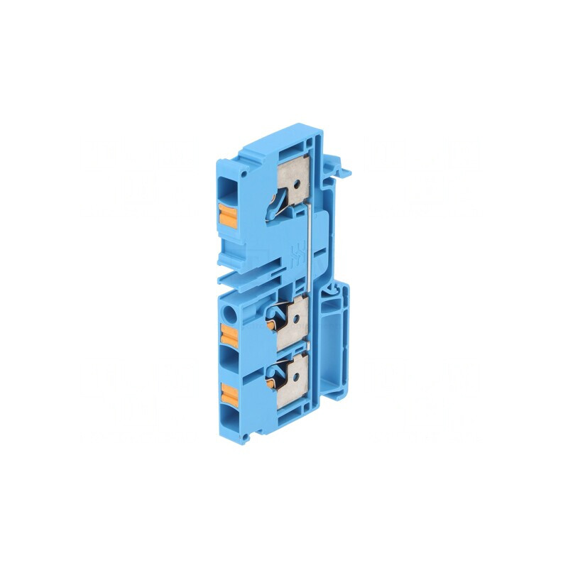 Conector de Șine 6mm2, 1 Pista, 3 Borne, Albastru Wemid | Electronic-mag.ro | Componente Electronice