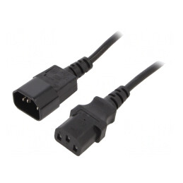 Cablu Alimentare IEC C13-C14 1.8m Negru 6A | Electronic-mag.ro | Componente Electronice