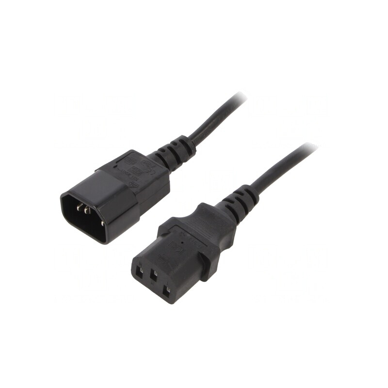 Cablu Alimentare IEC C13-C14 1.8m Negru 6A | Electronic-mag.ro | Componente Electronice