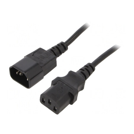 Cablu Alimentare IEC C13-C14 1.8m Negru 6A | Electronic-mag.ro | Componente Electronice