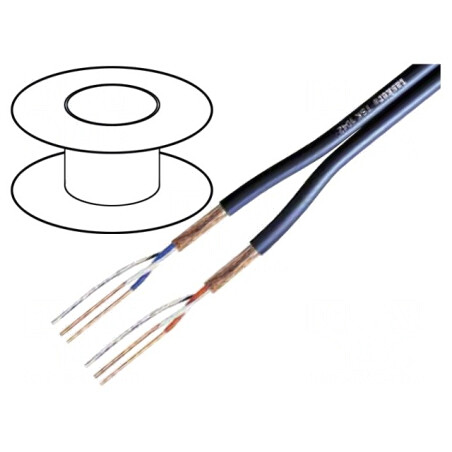 Cablu microfon albastru închis 2x2x0,22mm2 OFC | Electronic-mag.ro | Componente Electronice
