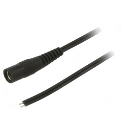 Cablu Alimentare DC 5.5/2.1 Soclu Drept Negru 2m | Electronic-mag.ro | Componente Electronice