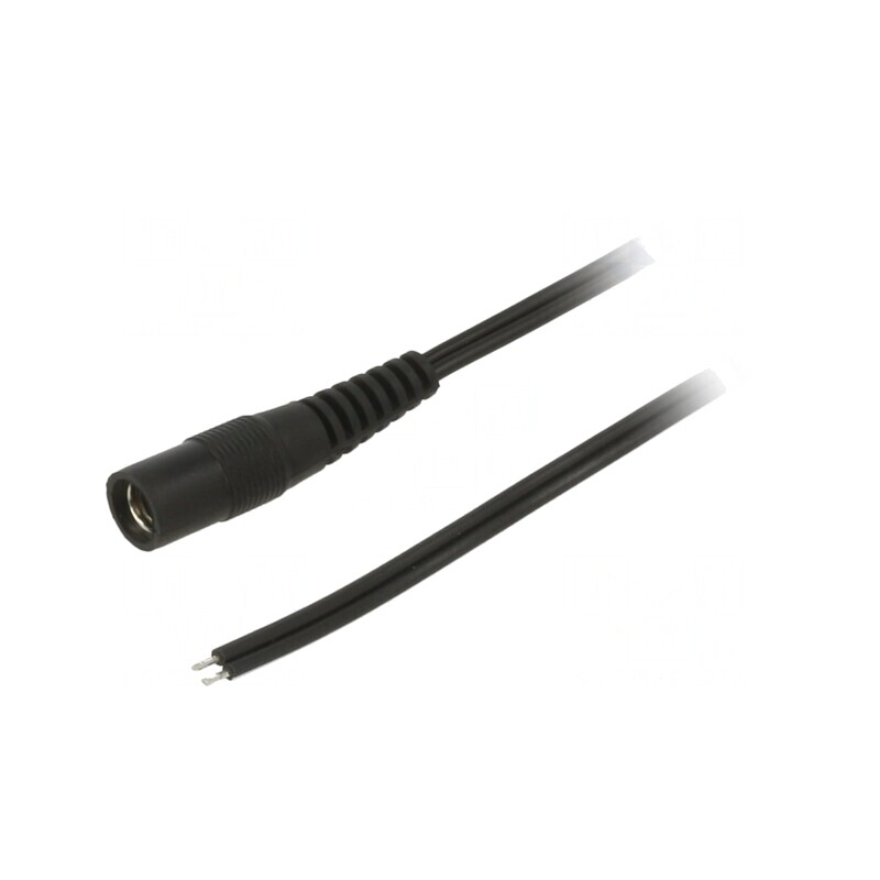 Cablu Alimentare DC 5.5/2.1 Soclu Drept Negru 2m | Electronic-mag.ro | Componente Electronice