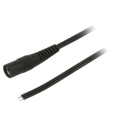 Cablu Alimentare DC 5.5/2.1 Soclu Drept Negru 2m | Electronic-mag.ro | Componente Electronice