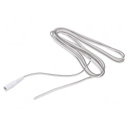 Cablu Alimentare DC Alb 2m 5,5/2,5 2x0,5mm2 | Electronic-mag.ro | Componente Electronice