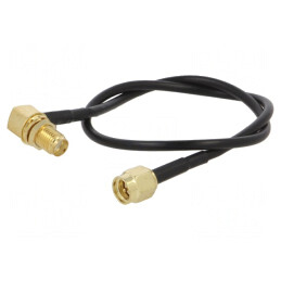 Cablu SMA 50Ω 0,3m Negru Drept-Angular | Electronic-mag.ro | Componente Electronice