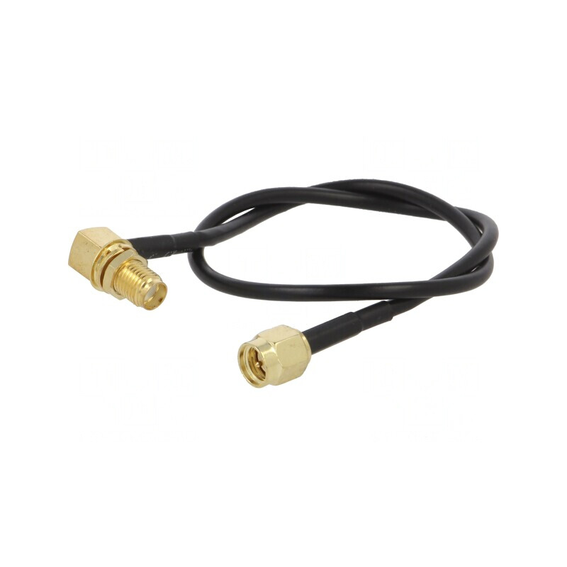 Cablu SMA 50Ω 0,3m Negru Drept-Angular | Electronic-mag.ro | Componente Electronice