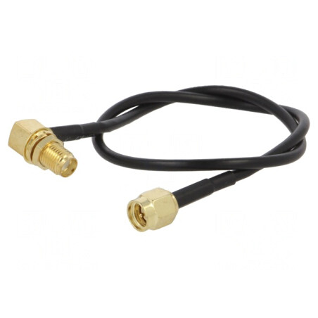 Cablu SMA 50Ω 0,3m Negru Drept-Angular | Electronic-mag.ro | Componente Electronice