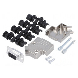 D-Sub 9-Pin Mufă Mamă Unghi 45° pentru Cablu | Electronic-mag.ro | Componente Electronice