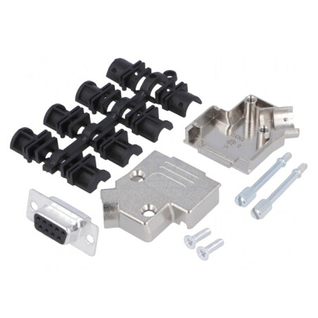 D-Sub 9-Pin Mufă Mamă Unghi 45° pentru Cablu | Electronic-mag.ro | Componente Electronice