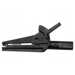 Bornă crocodil 6A neagră 15,7mm | Electronic-mag.ro | Componente Electronice