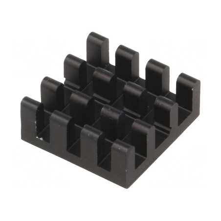 Radiator Aluminiu Negru 15x15x6mm | Electronic-mag.ro | Componente Electronice