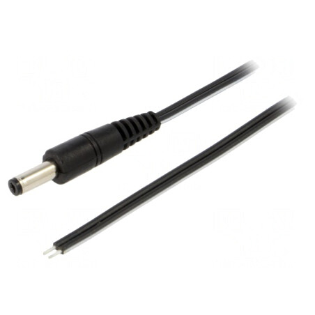 Cablu Negru 2x0,5mm2 cu Mufă DC 4,8/1,7 - 1,5m | Electronic-mag.ro | Componente Electronice