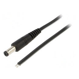 Cablu Alimentare DC 5,5/1,7mm Negru 1,5m | Electronic-mag.ro | Componente Electronice