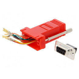 Adaptor D-Sub 9pin Mamă la RJ45 Roșu | Electronic-mag.ro | Componente Electronice