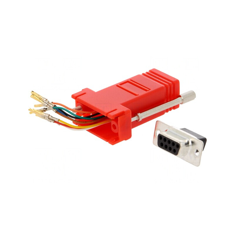 Adaptor D-Sub 9pin Mamă la RJ45 Roșu | Electronic-mag.ro | Componente Electronice