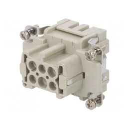 Conector HDC Inserturi Contact Mamă 6+PE Crimpat | Electronic-mag.ro | Componente Electronice