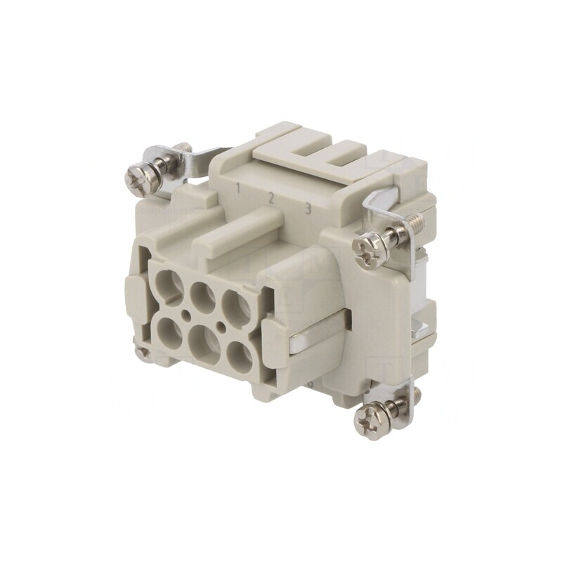 Conector HDC Inserturi Contact Mamă 6+PE Crimpat | Electronic-mag.ro | Componente Electronice