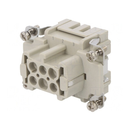 Conector HDC Inserturi Contact Mamă 6+PE Crimpat | Electronic-mag.ro | Componente Electronice