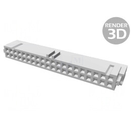 Mufă IDC Mamă 40 Pin pentru Cablu-Bandă 1,27mm Aurit Gri | Electronic-mag.ro | Componente Electronice