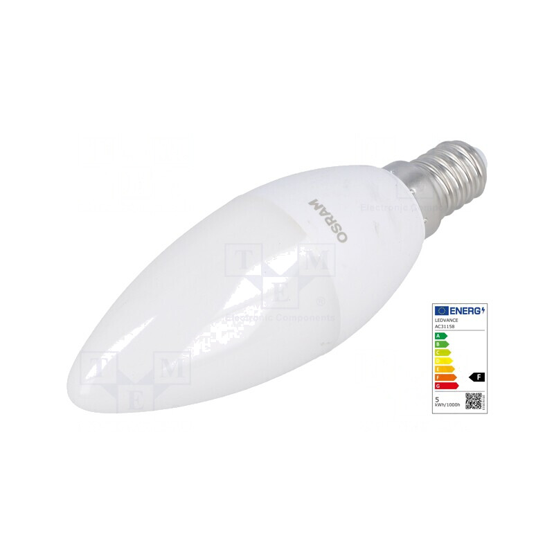 Lampă LED E14 5,7W Alb Cald 2700K 470lm | Electronic-mag.ro | Componente Electronice