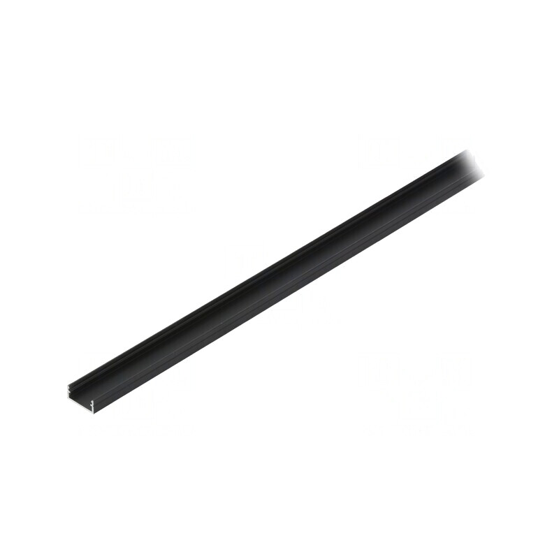 Profil aluminiu anodizat negru 1m pentru module LED | Electronic-mag.ro | Componente Electronice