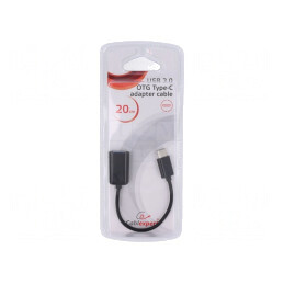 Cablu OTG USB 2.0 USB-A la USB-C 0.2m Negru | Electronic-mag.ro | Componente Electronice