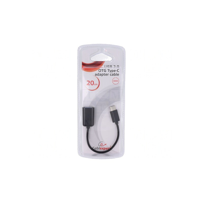 Cablu OTG USB 2.0 USB-A la USB-C 0.2m Negru | Electronic-mag.ro | Componente Electronice