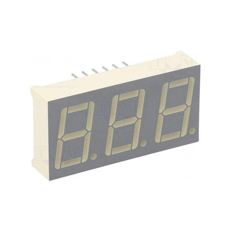 Afişaj LED cu 7 segmente verde 3 caractere 14,2mm | Electronic-mag.ro | Componente Electronice