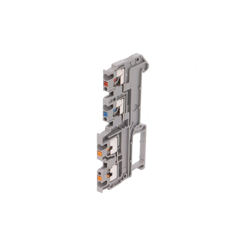 Conector de șine 0,14-1,5mm² 3 piste 4 borne gri TS35 | Electronic-mag.ro | Componente Electronice