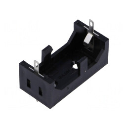 Suport Baterie CR123A cu Urechi pentru Lipire - Negru | Electronic-mag.ro | Componente Electronice