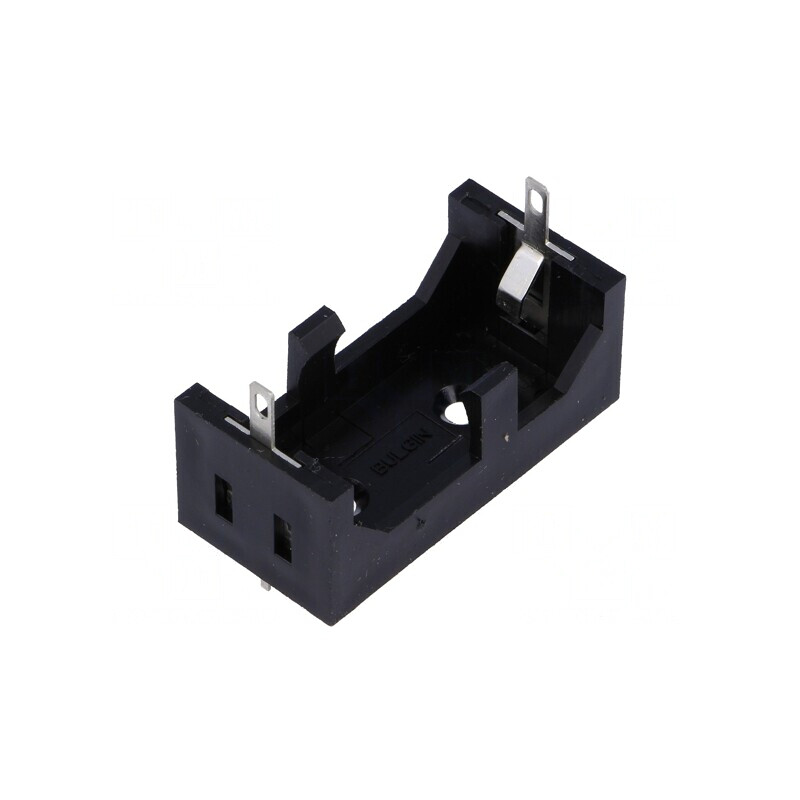 Suport Baterie CR123A cu Urechi pentru Lipire - Negru | Electronic-mag.ro | Componente Electronice